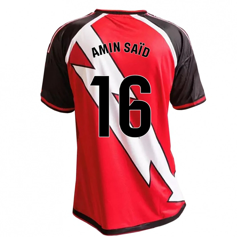 Danxen Uomo Maglia El Amin Saïd #16 Rosso Nero Bianco Kit Gara Away 2026/27 Maglietta