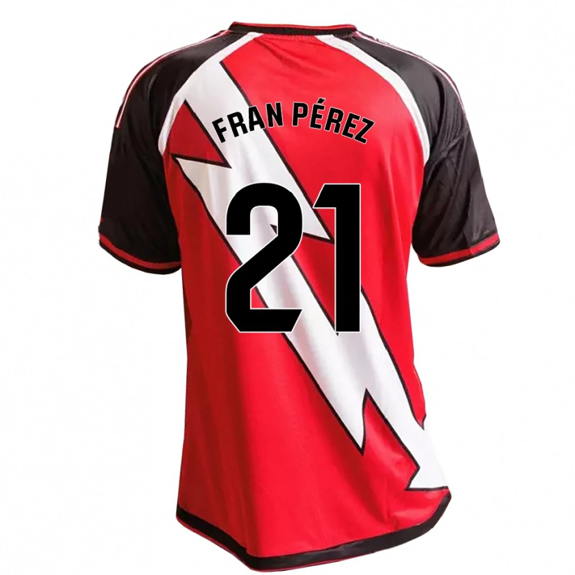 Danxen Uomo Maglia Fran Pérez #21 Rosso Nero Bianco Kit Gara Away 2026/27 Maglietta