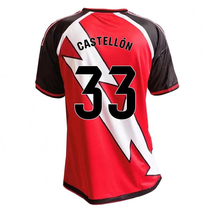 Danxen Uomo Maglia Sergio Castellón #33 Rosso Nero Bianco Kit Gara Away 2026/27 Maglietta