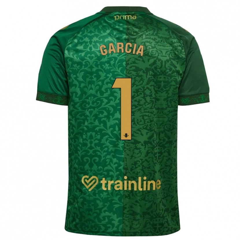 Danxen Uomo Maglia Germán García #1 Verde Foresta Marrone Dorato Scuro Kit Gara Away 2026/27 Maglietta