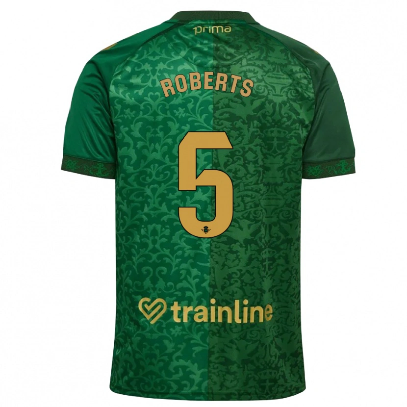 Danxen Uomo Maglia Rhiannon Roberts #5 Verde Foresta Marrone Dorato Scuro Kit Gara Away 2026/27 Maglietta