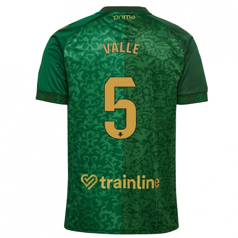 Danxen Uomo Maglia María Valle López #5 Verde Foresta Marrone Dorato Scuro Kit Gara Away 2026/27 Maglietta