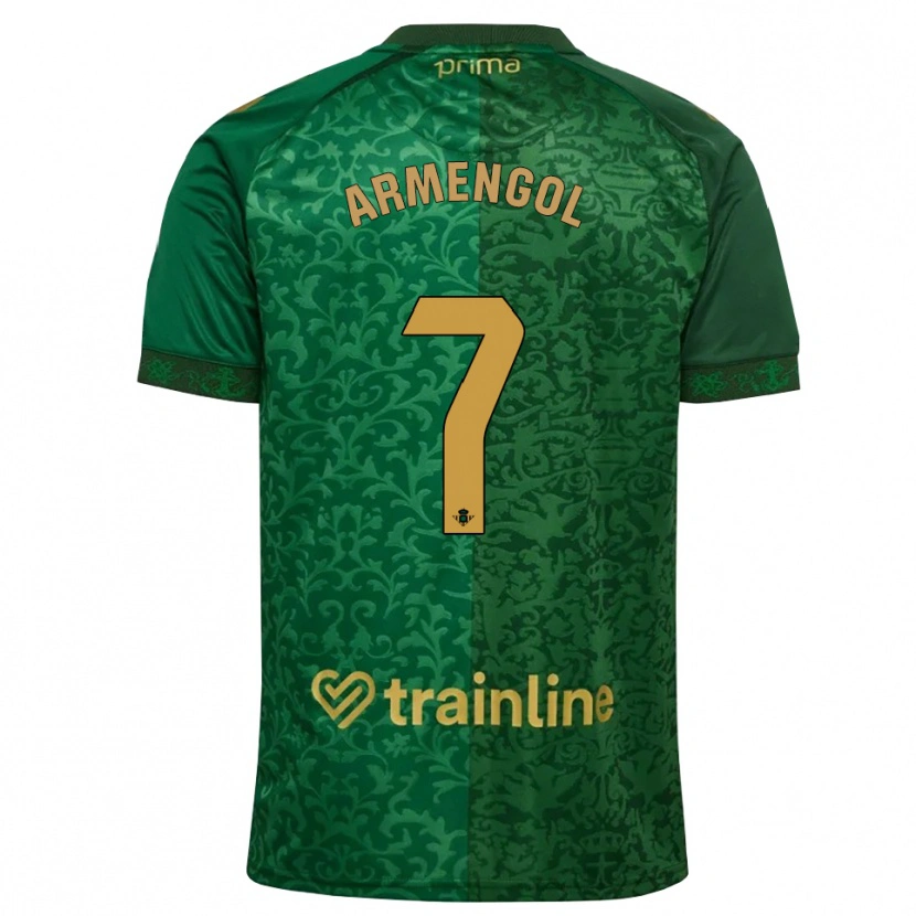Danxen Uomo Maglia Carla Armengol Joaniquet #7 Verde Foresta Marrone Dorato Scuro Kit Gara Away 2026/27 Maglietta
