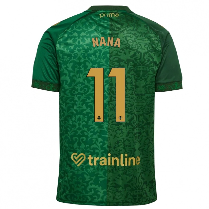 Danxen Uomo Maglia Nuria Ligero Fernández #11 Verde Foresta Marrone Dorato Scuro Kit Gara Away 2026/27 Maglietta