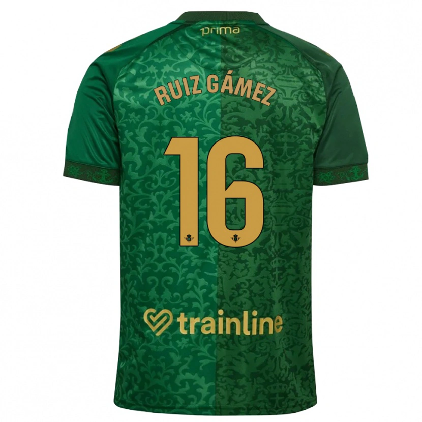 Danxen Uomo Maglia María Ruiz #16 Verde Foresta Marrone Dorato Scuro Kit Gara Away 2026/27 Maglietta