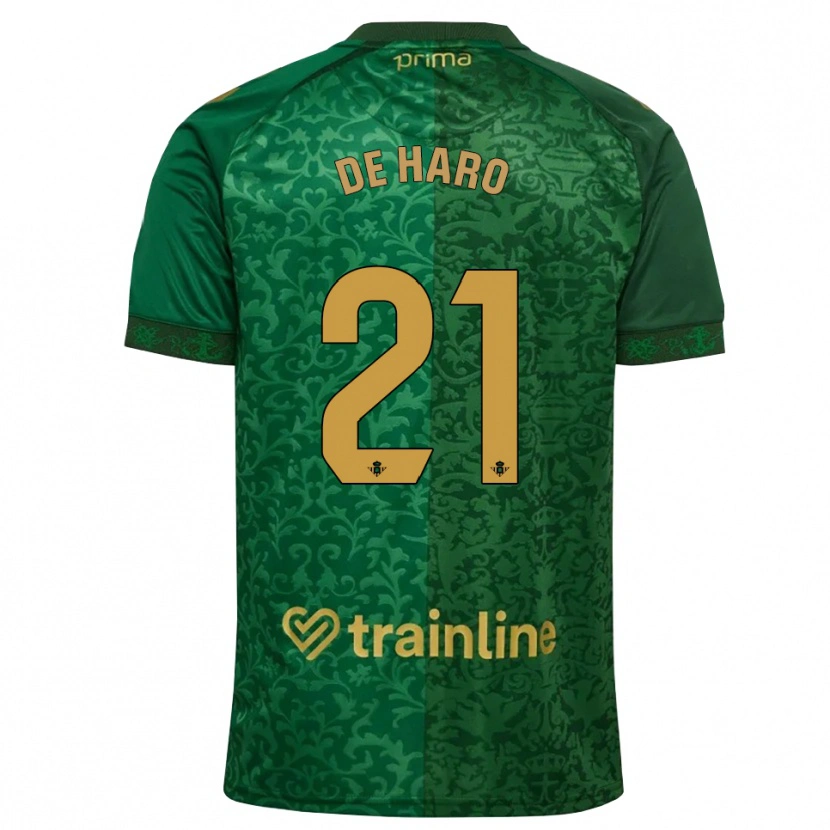 Danxen Uomo Maglia Alberto De Haro #21 Verde Foresta Marrone Dorato Scuro Kit Gara Away 2026/27 Maglietta