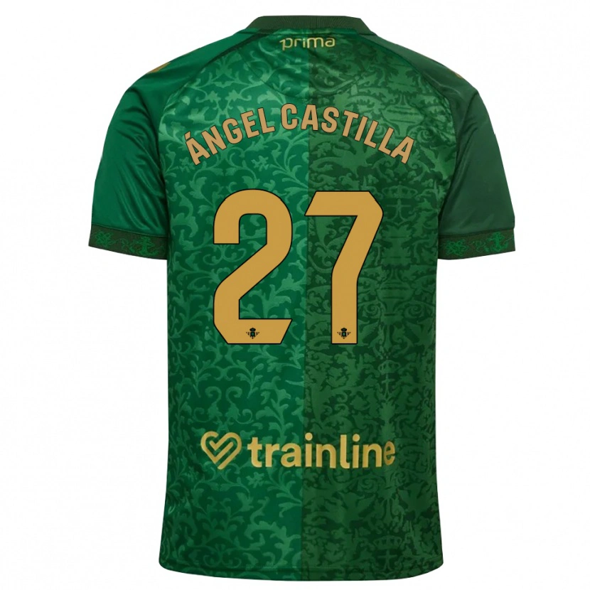 Danxen Uomo Maglia Miguel Ángel Castilla #27 Verde Foresta Marrone Dorato Scuro Kit Gara Away 2026/27 Maglietta
