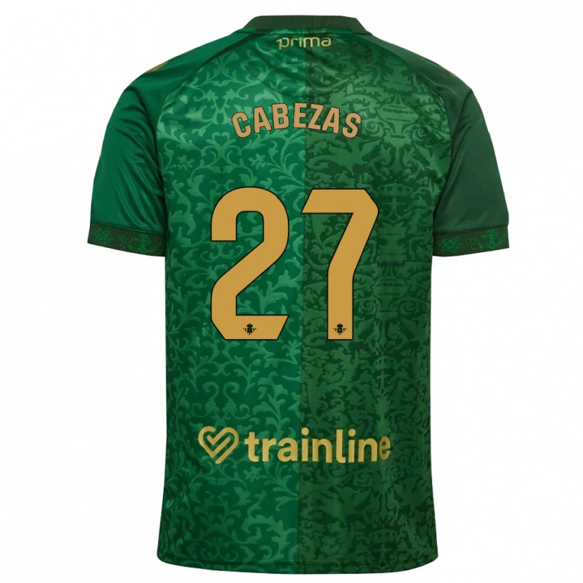 Danxen Uomo Maglia Ángela Cabezas #27 Verde Foresta Marrone Dorato Scuro Kit Gara Away 2026/27 Maglietta