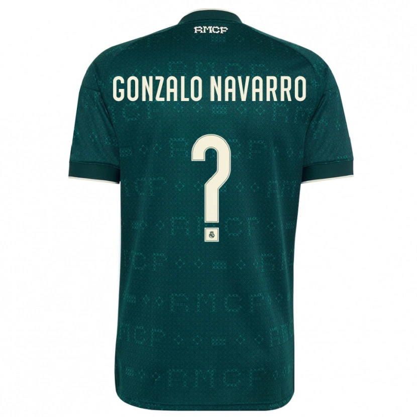 Danxen Uomo Maglia Gonzalo Navarro #0 Grigio Ardesia Scuro Bianco Kit Gara Away 2026/27 Maglietta