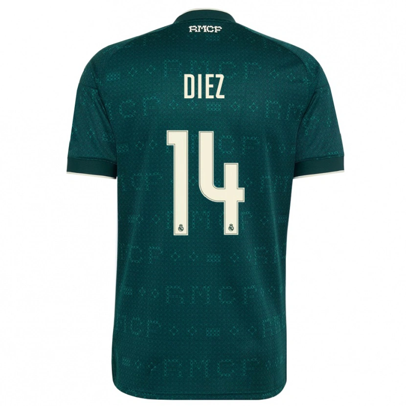 Danxen Uomo Maglia Carlos Diez #14 Grigio Ardesia Scuro Bianco Kit Gara Away 2026/27 Maglietta