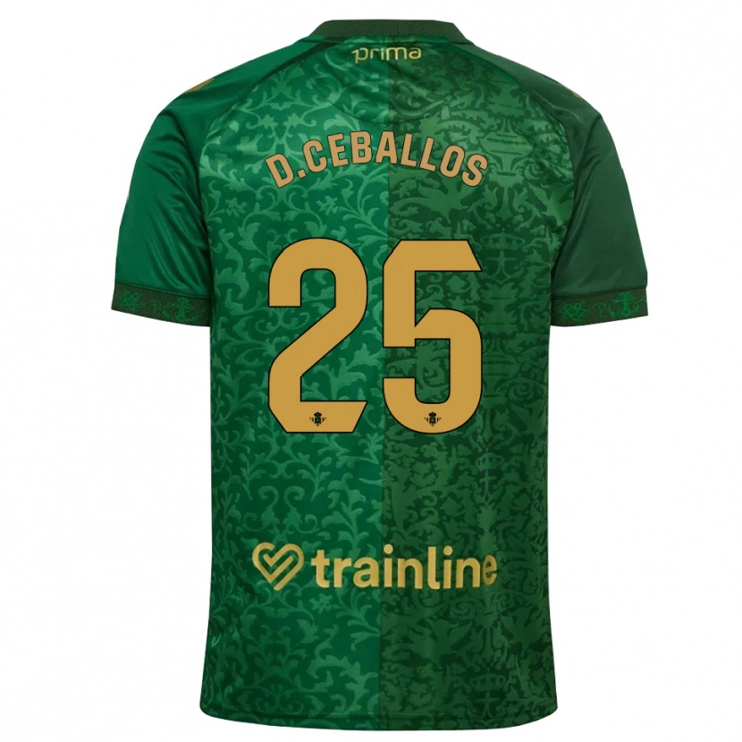 Danxen Uomo Maglia Dani Ceballos #25 Verde Foresta Marrone Dorato Scuro Kit Gara Away 2026/27 Maglietta