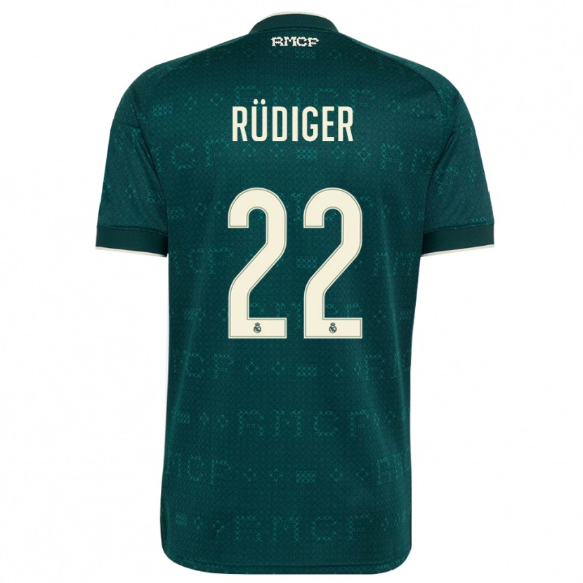 Danxen Uomo Maglia Antonio Rüdiger #22 Grigio Ardesia Scuro Bianco Kit Gara Away 2026/27 Maglietta