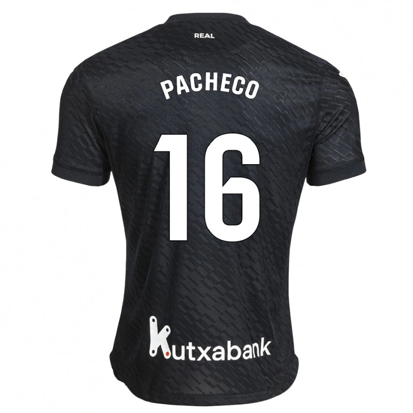 Danxen Uomo Maglia Jon Pacheco #16 Nero Bianco Kit Gara Away 2026/27 Maglietta