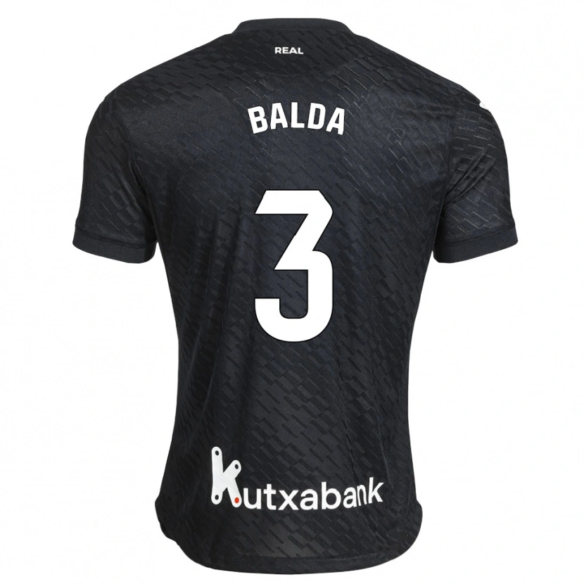 Danxen Uomo Maglia Jon Balda #3 Nero Bianco Kit Gara Away 2026/27 Maglietta
