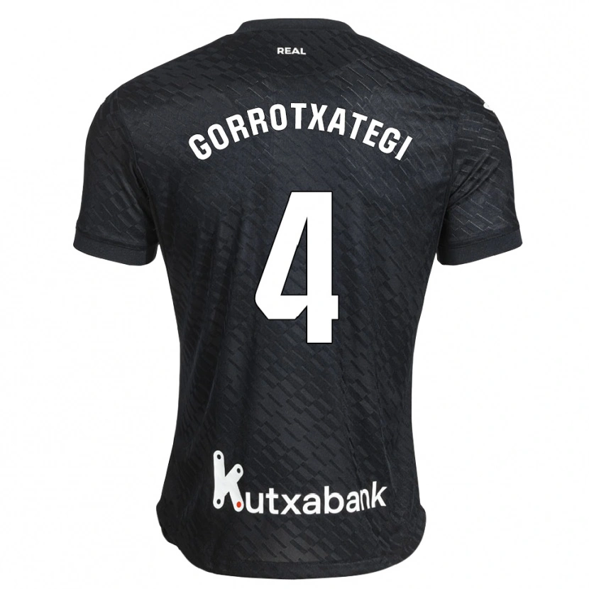 Danxen Uomo Maglia Jon Gorrotxategi #4 Nero Bianco Kit Gara Away 2026/27 Maglietta