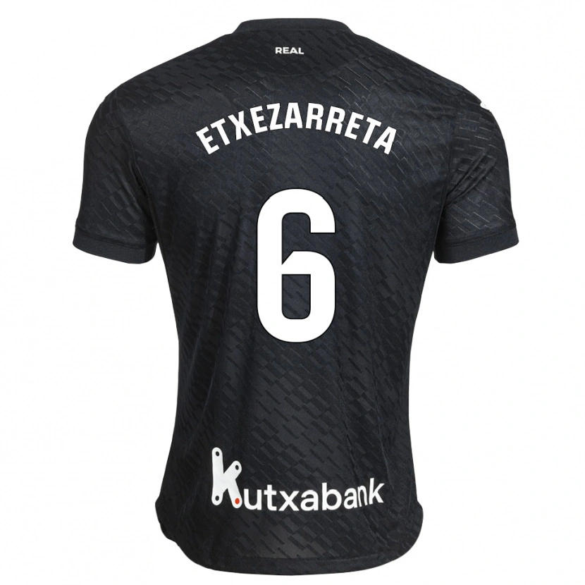 Danxen Uomo Maglia Ane Etxezarreta Aierbe #6 Nero Bianco Kit Gara Away 2026/27 Maglietta
