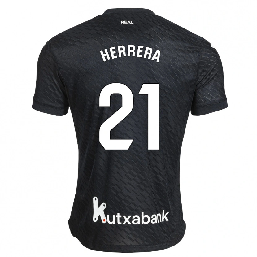 Danxen Uomo Maglia Yangel Herrera #21 Nero Bianco Kit Gara Away 2026/27 Maglietta