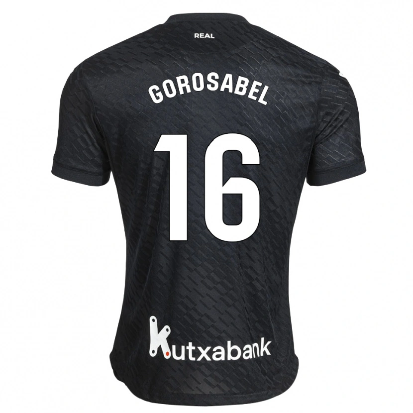 Danxen Uomo Maglia Gorka Gorosabel #16 Nero Bianco Kit Gara Away 2026/27 Maglietta