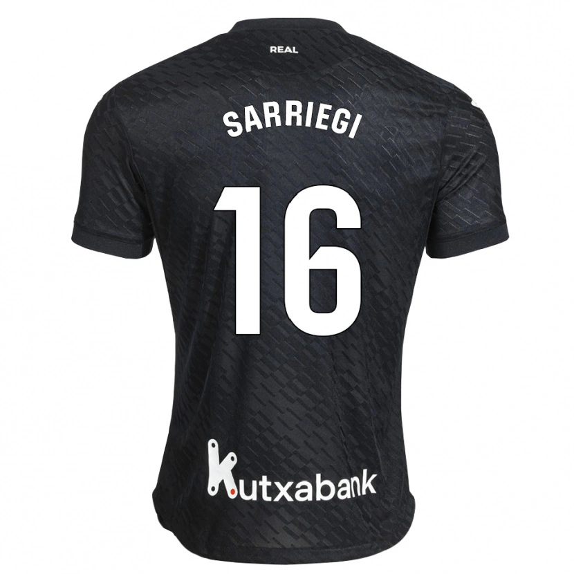 Danxen Uomo Maglia Nora Sarriegi #16 Nero Bianco Kit Gara Away 2026/27 Maglietta