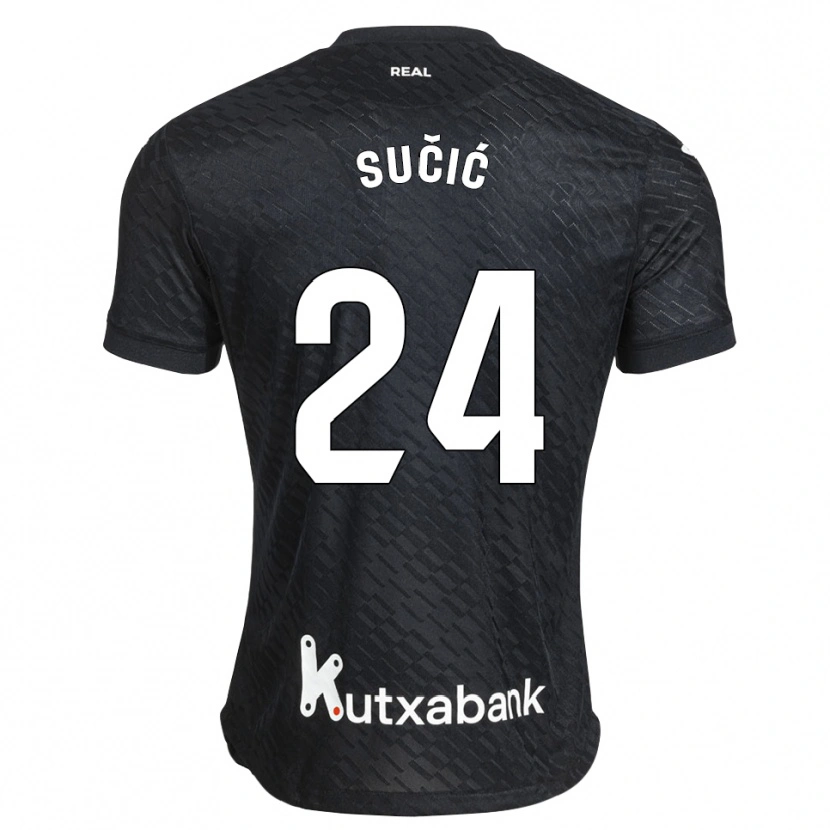 Danxen Uomo Maglia Luka Sucic #24 Nero Bianco Kit Gara Away 2026/27 Maglietta