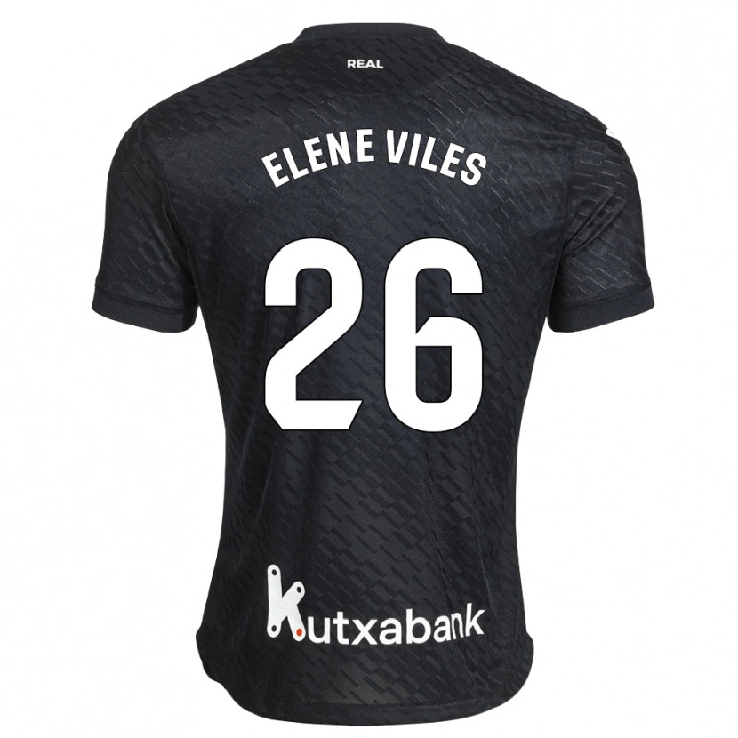 Danxen Uomo Maglia Elene Viles Odriozola #26 Nero Bianco Kit Gara Away 2026/27 Maglietta