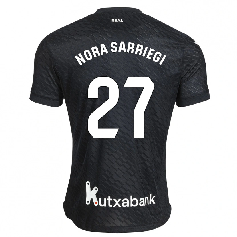 Danxen Uomo Maglia Nora Sarriegi Galdos #27 Nero Bianco Kit Gara Away 2026/27 Maglietta