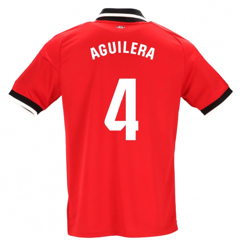 Danxen Uomo Maglia Juanan Aguilera #4 Nero Bianco Rosso Kit Gara Away 2026/27 Maglietta