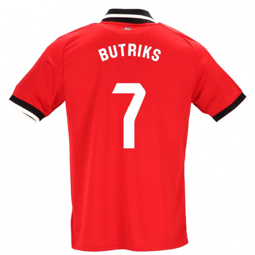Danxen Uomo Maglia Artjoms Butriks #7 Nero Bianco Rosso Kit Gara Away 2026/27 Maglietta