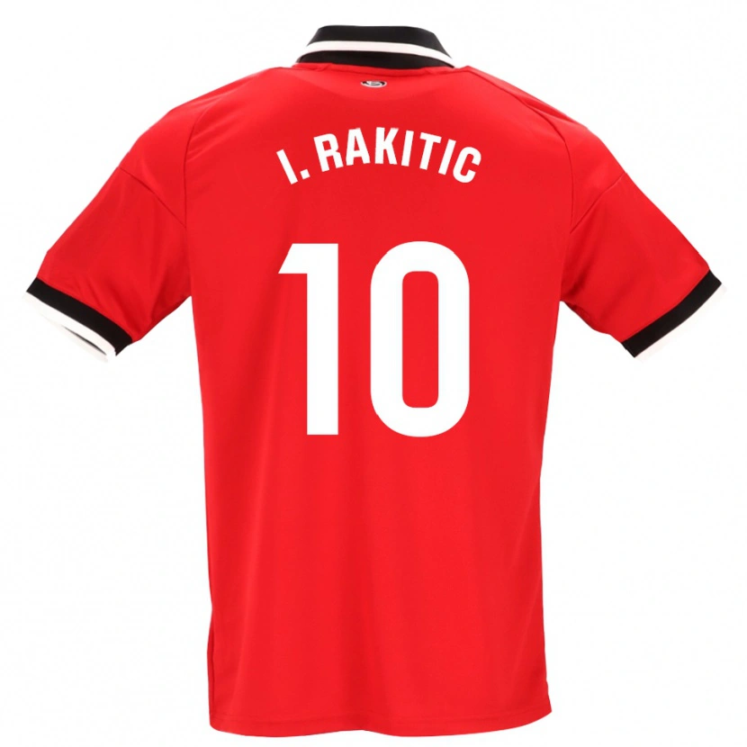 Danxen Uomo Maglia Ivan Rakitic #10 Nero Bianco Rosso Kit Gara Away 2026/27 Maglietta