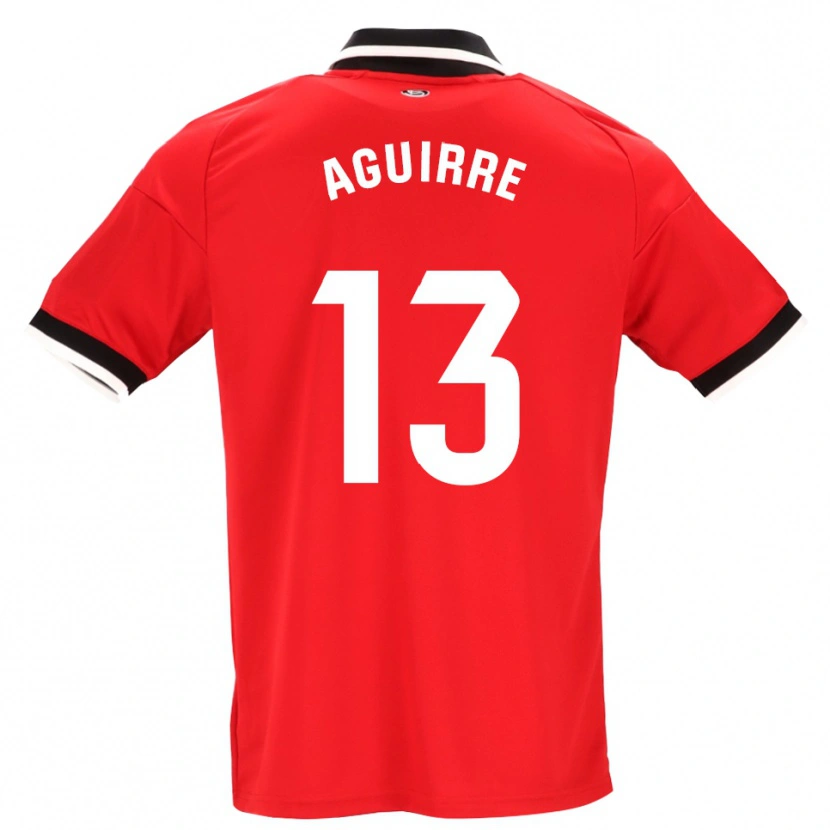 Danxen Uomo Maglia Yolanda Aguirre #13 Nero Bianco Rosso Kit Gara Away 2026/27 Maglietta