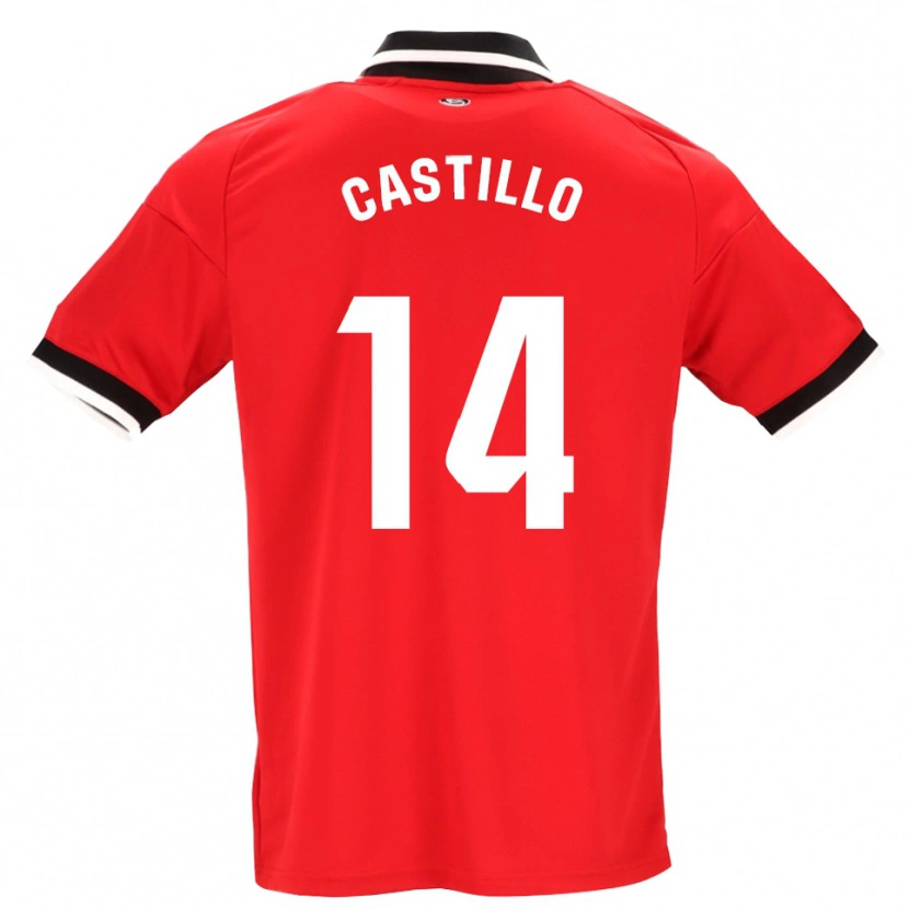 Danxen Uomo Maglia Silvio Castillo #14 Nero Bianco Rosso Kit Gara Away 2026/27 Maglietta
