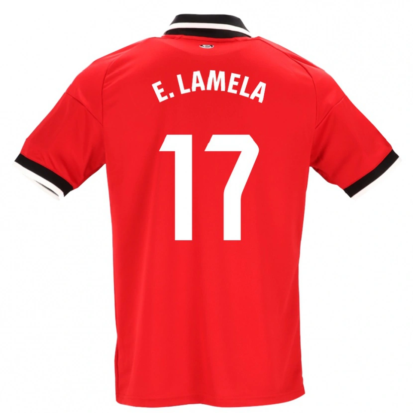 Danxen Uomo Maglia Erik Lamela #17 Nero Bianco Rosso Kit Gara Away 2026/27 Maglietta