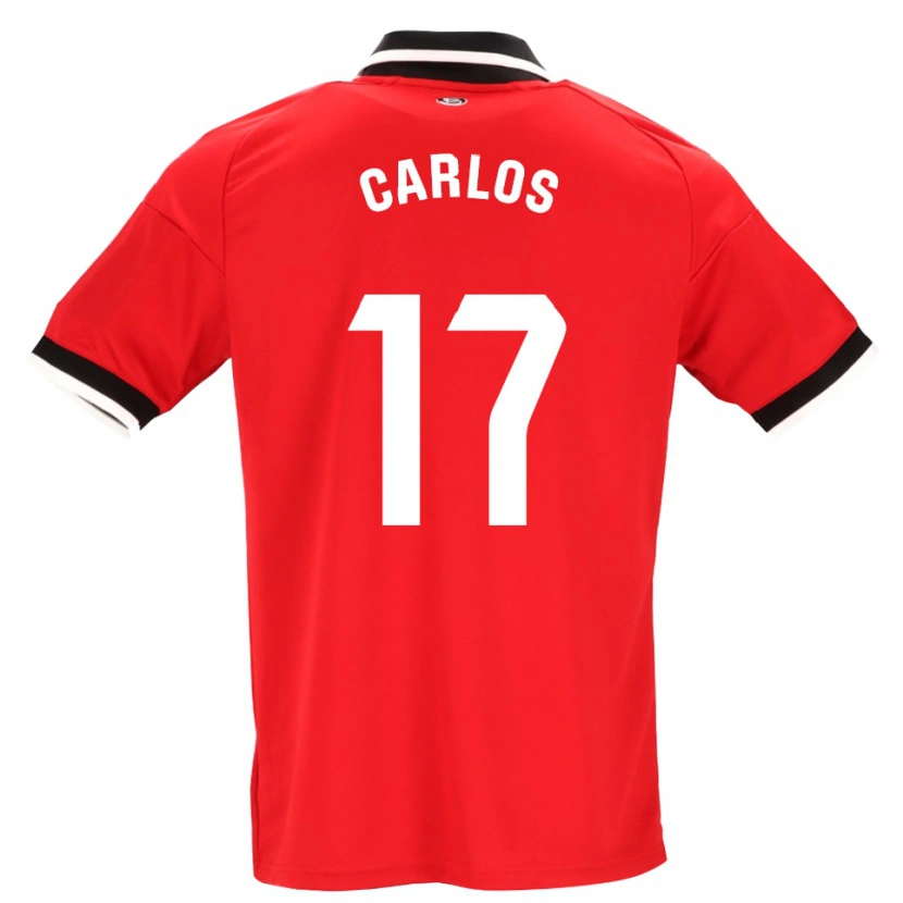 Danxen Uomo Maglia Carlos González #17 Nero Bianco Rosso Kit Gara Away 2026/27 Maglietta