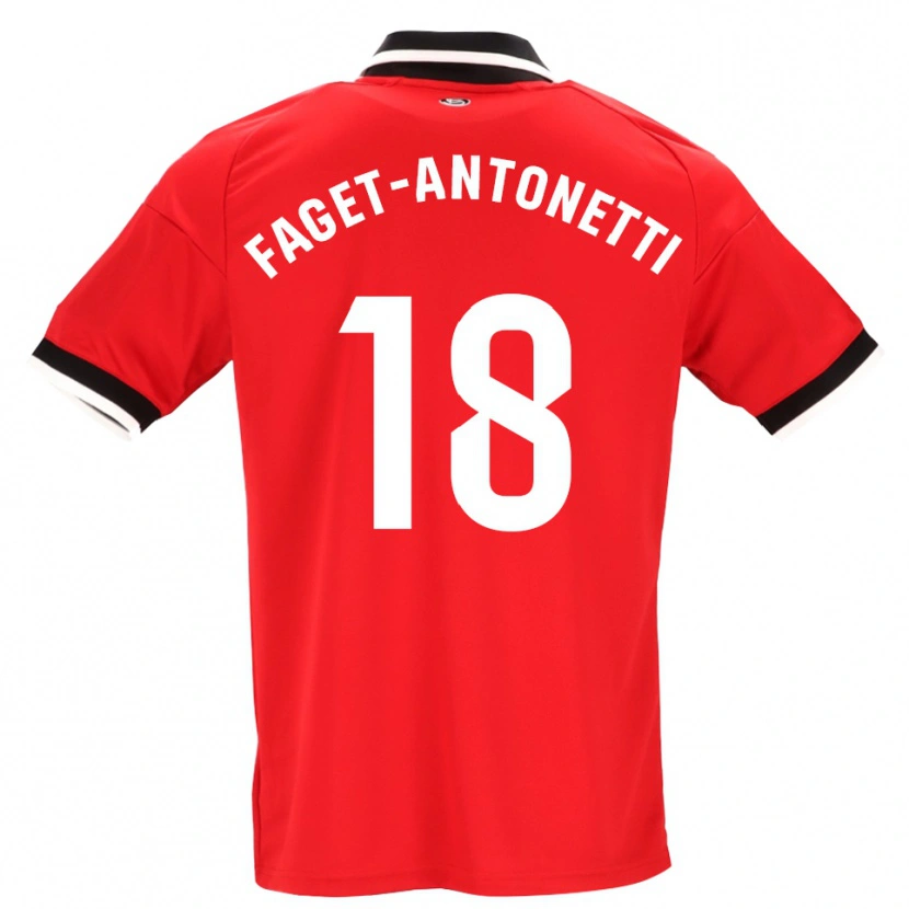 Danxen Uomo Maglia Roméo Faget-Antonetti #18 Nero Bianco Rosso Kit Gara Away 2026/27 Maglietta