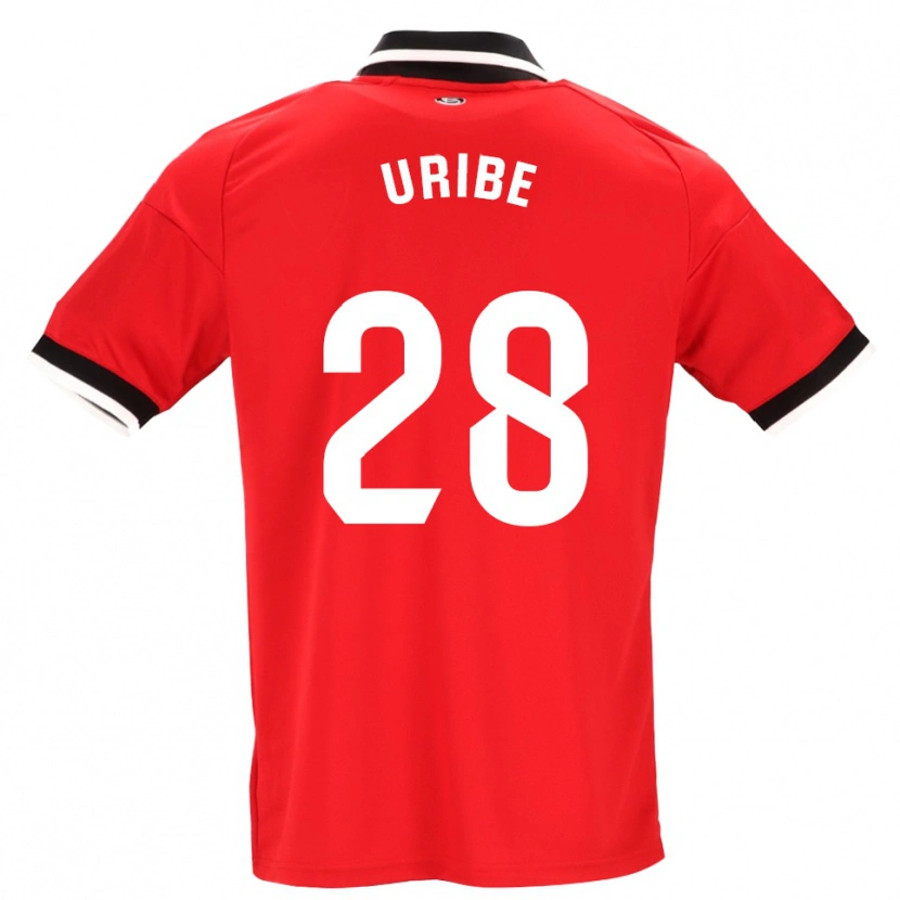 Danxen Uomo Maglia Raúl Uribe #28 Nero Bianco Rosso Kit Gara Away 2026/27 Maglietta