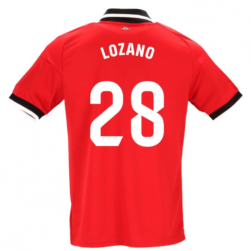 Danxen Uomo Maglia Elena Lozano #28 Nero Bianco Rosso Kit Gara Away 2026/27 Maglietta