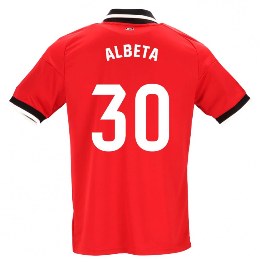 Danxen Uomo Maglia Alba María López Montiel #30 Nero Bianco Rosso Kit Gara Away 2026/27 Maglietta