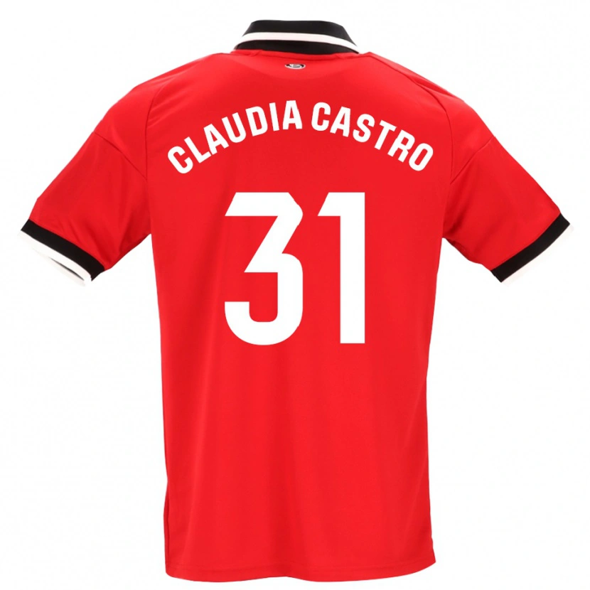 Danxen Uomo Maglia Claudia Castro Romero #31 Nero Bianco Rosso Kit Gara Away 2026/27 Maglietta