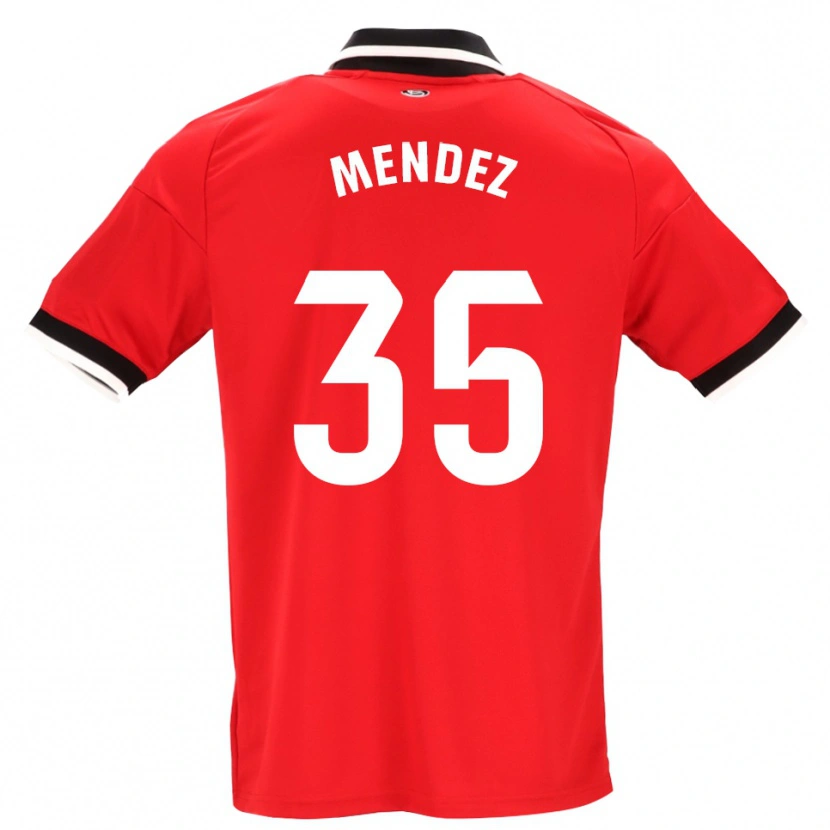 Danxen Uomo Maglia Tomás Méndez #35 Nero Bianco Rosso Kit Gara Away 2026/27 Maglietta