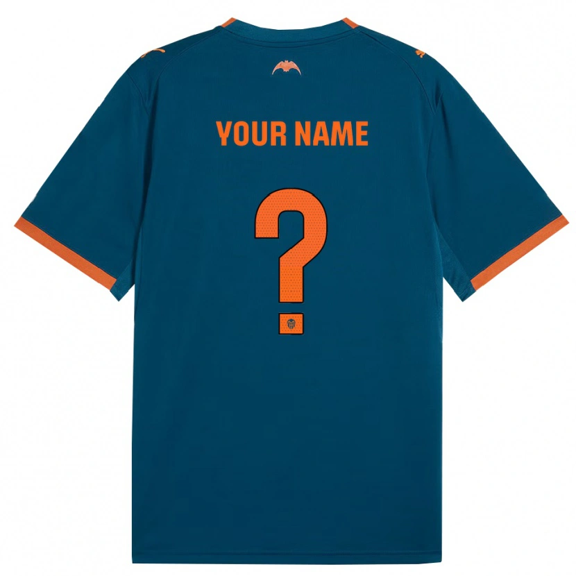 Danxen Uomo Maglia Il Tuo Nome #0 Blu Acciaio Arancione Kit Gara Away 2026/27 Maglietta