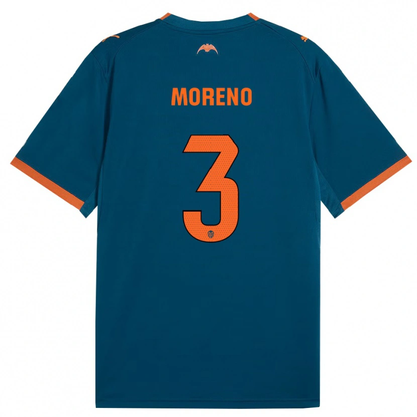 Danxen Uomo Maglia Diego Moreno #3 Blu Acciaio Arancione Kit Gara Away 2026/27 Maglietta