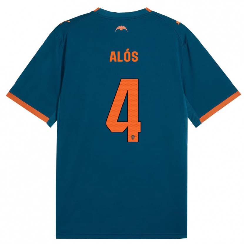 Danxen Uomo Maglia Carlos Alós #4 Blu Acciaio Arancione Kit Gara Away 2026/27 Maglietta