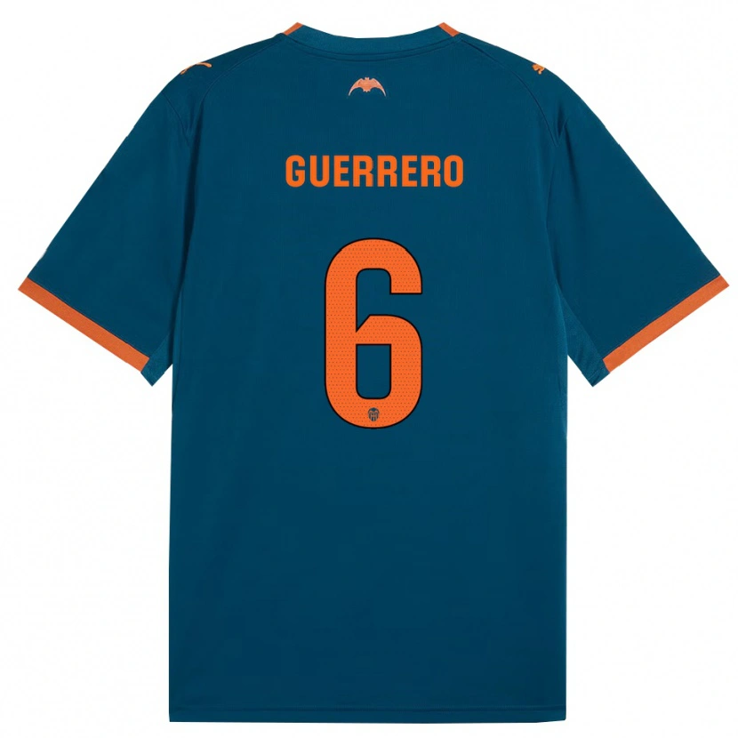 Danxen Uomo Maglia Paula Guerrero #6 Blu Acciaio Arancione Kit Gara Away 2026/27 Maglietta
