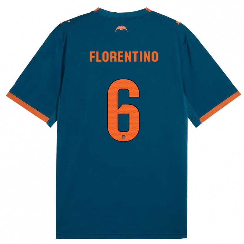 Danxen Uomo Maglia Claudia Florentino #6 Blu Acciaio Arancione Kit Gara Away 2026/27 Maglietta