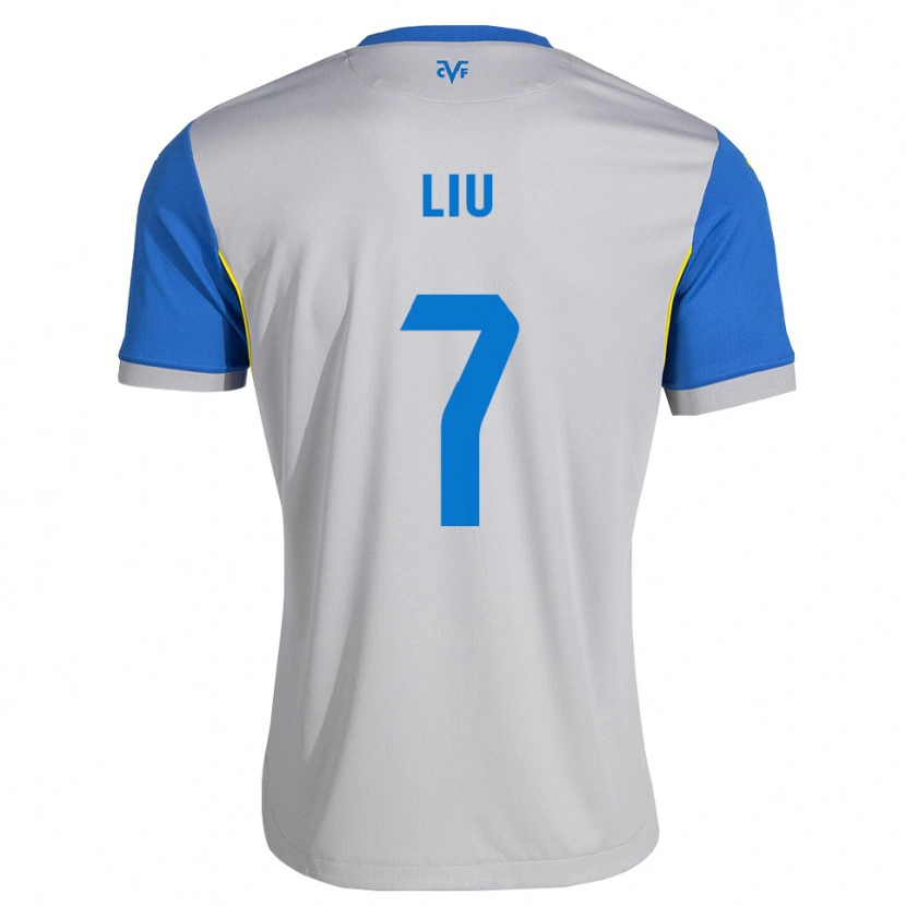 Danxen Uomo Maglia Kaiyuan Liu #7 Blu Schiarente Grigio Kit Gara Away 2026/27 Maglietta