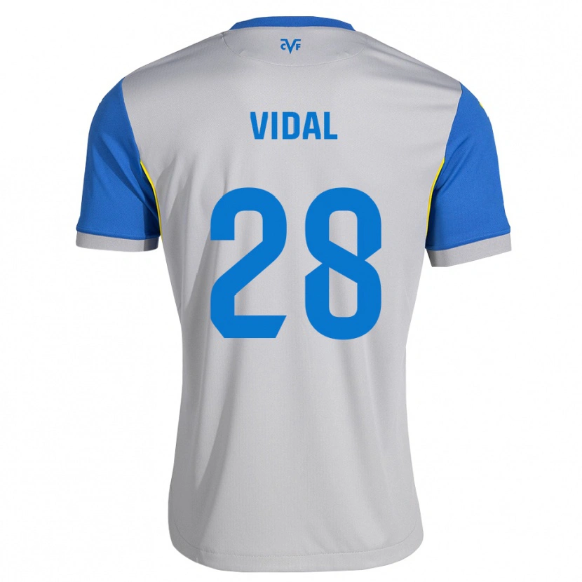 Danxen Uomo Maglia Aran Vidal #28 Blu Schiarente Grigio Kit Gara Away 2026/27 Maglietta