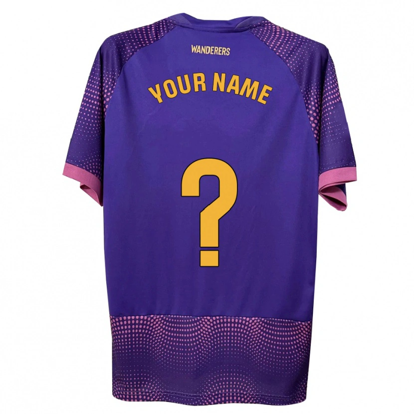Danxen Uomo Maglia Il Tuo Nome #0 Viola Bianco Rosa Kit Gara Away 2026/27 Maglietta