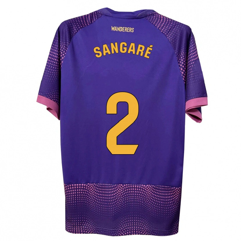 Danxen Uomo Maglia Buba Sangaré #2 Viola Bianco Rosa Kit Gara Away 2026/27 Maglietta