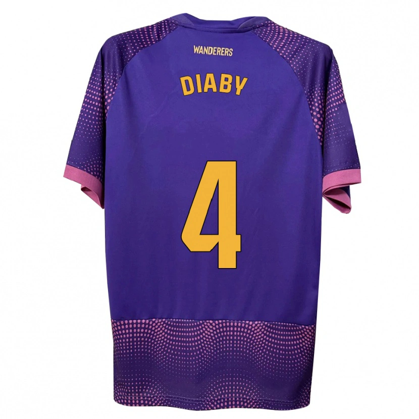 Danxen Uomo Maglia Bambo Diaby #4 Viola Bianco Rosa Kit Gara Away 2026/27 Maglietta