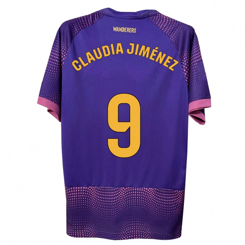 Danxen Uomo Maglia Claudia Jiménez Gutiérrez #9 Viola Bianco Rosa Kit Gara Away 2026/27 Maglietta